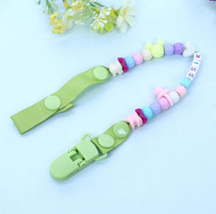 Newborn Baby Pacifier Clips Nipple Chain Hand Made Colourful Cute Letter Beads Dummy Clip Baby Kids Soother Nipple Toys Holder