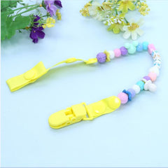 Newborn Baby Pacifier Clips Nipple Chain Hand Made Colourful Cute Letter Beads Dummy Clip Baby Kids Soother Nipple Toys Holder