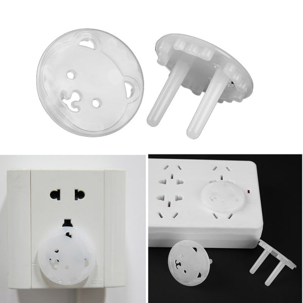 10pcs/Set Bear EU Power Socket Electrical Outlet Cover Protection Children Baby Safety Anti Electric Shock Plugs Protector Cover