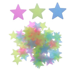 100Pcs/lot Luminous Wall Stickers for Baby Kids Room 3D Luminous Stars DIY Fluorescent Wall Art Decals Home Decoration