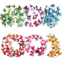 12pcs/lot 3D PVC Wall Stickers Magnet Butterflies DIY Fridge Magnet stickers Home Decor Poster Kids Rooms Wall Room Decoration