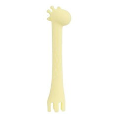 3 in 1 Newborn Baby Silicone Utensils Baby Cartoon Giraffe Teething Fork Spoon Teether Toys Kids Oral Care Accessories