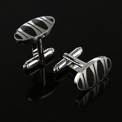 2019 New Simple Style Black Rectangle Cufflinks Mens Shirt Cuff Button Christmas Gifts for Men Silver Plated Cuff link gemelos